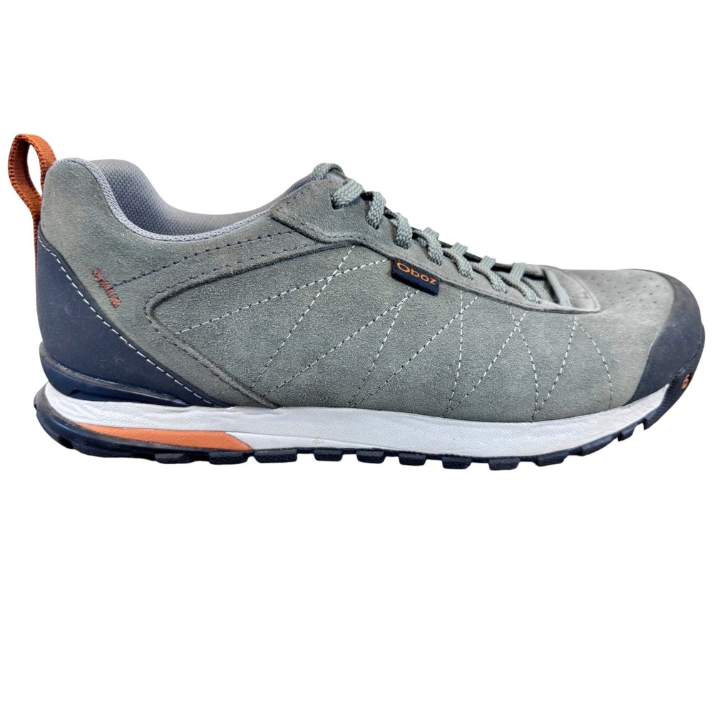 Oboz Bozeman Low Gray Suede Hiking Shoes Trail Walking Sneakers Size 10 Wide
